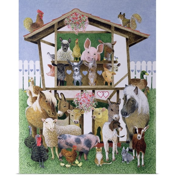 Great BIG Canvas | Rolled Pat Scott Poster Print entitled Animal Playhouse