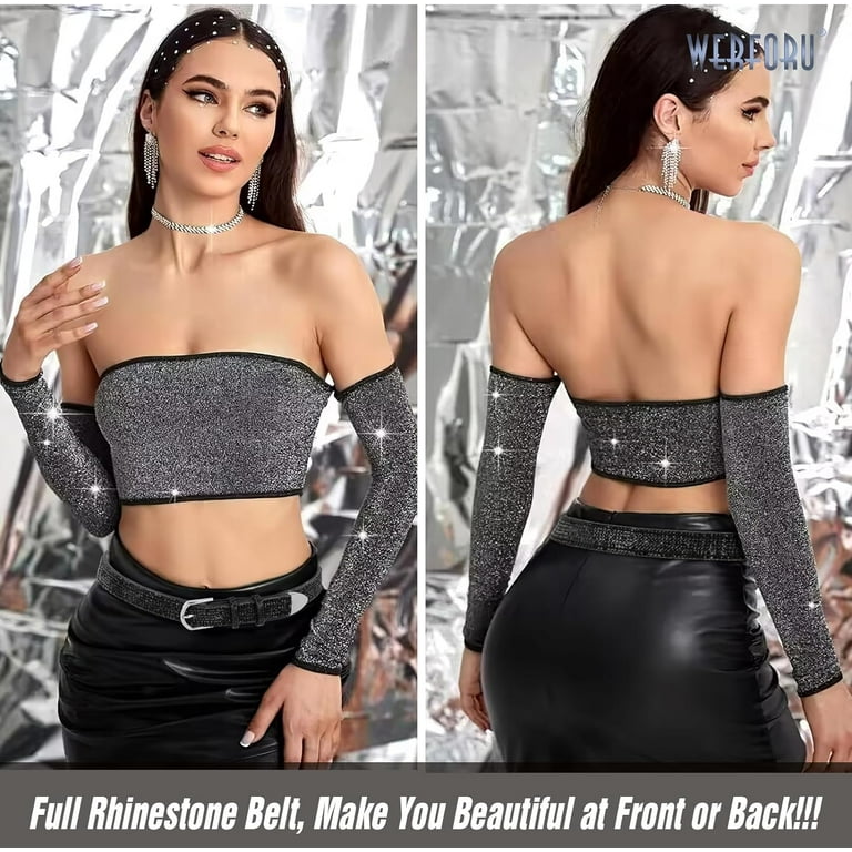 Silver glitter waist belt best sale