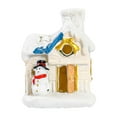 thumbnail image 2 of Zawou Glowing Christmas Snowman Figurine with Lighted House, Mini Christmas Village Decoration for Tabletop, Office, or Mantel Holiday Display, 2 of 7