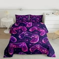 thumbnail image 2 of Homewish Purple Game Console Queen Comforter Set, Modern Video Game Player Bedding Sets, Teens Kids Boys Girls Reversible Bedding Comforter Set, Ultra Soft Bedroom Decor, 3pcs, 2 of 8