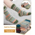 thumbnail image 3 of Pack de 5 calcetines de lana para mujer, cálidos, de punto grueso, para mujer, 3 of 6