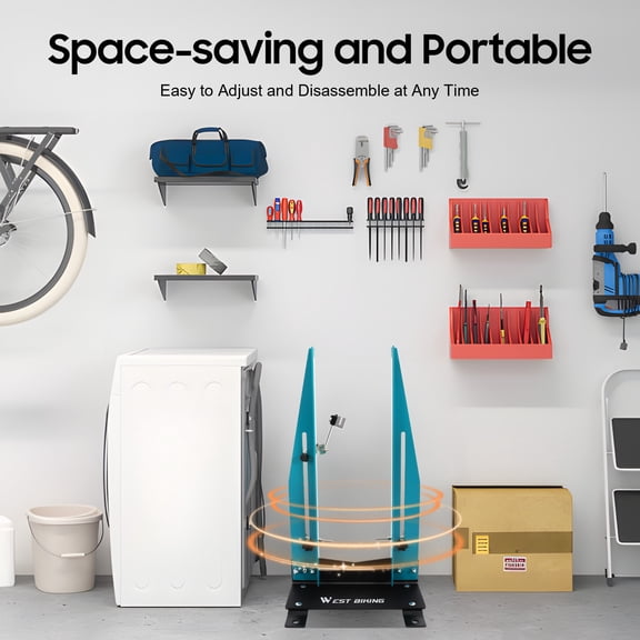 High Carbon Steel Wheel Truing Stand - 3.5 - 5.9in Adjustable Width, 360° Swivel Adjustment for 27.5 - 29in Tires