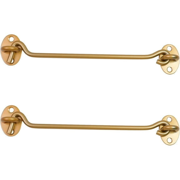 2 Pcs Barn Door Lock Gate Latch,8"Stainless Steel Gate Lock Cabin Hooks,Cabin Hook Eye Latch Hook with Mounting Screws,Gold Gold 8"(200mm)