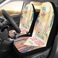 thumbnail image 2 of ABPHQTO Juego de 2 fundas de asiento de coche para la ciudad de Nueva York y la ciudad europea, protector universal para asientos delanteros de coche, apto para coche, SUV, sedán, camión, 2 of 3