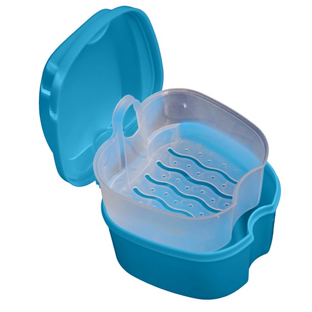 Clearance Sale! Caja de Baño para Dentaduras Postizas Caja de Almacenamiento con Red Colgante