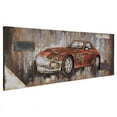 thumbnail image 2 of Yosemite Home Decor "Red Vintage Car II" Wood Wall Art in Multi-Color, 2 of 6