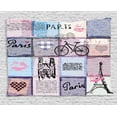 thumbnail image 1 of Apartment Decor Tapestry, Grunge Retro Collage of Paris with Famous Object Eiffel Tower European Decor, Wall Hanging for Bedroom Living Room Dorm Decor, 80W X 60L Inches, Multi, by Ambesonne, 1 of 2