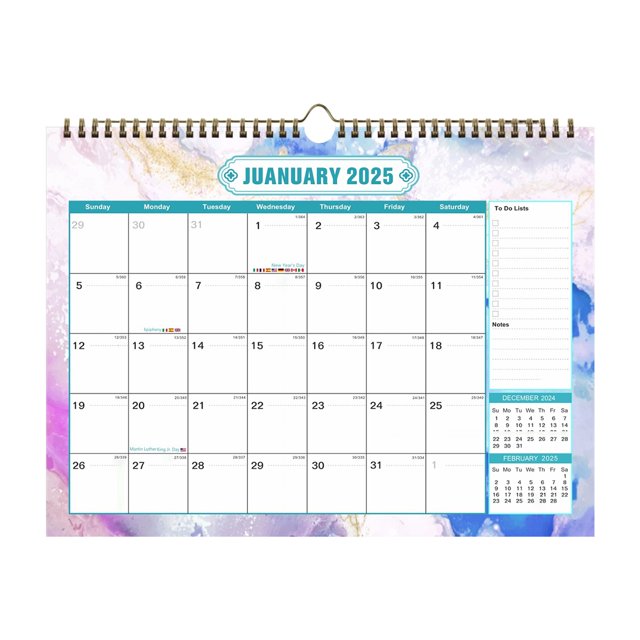 2025 Ruled Blocks Wall Calendar, 10*13inch, 12 Month Hanging Calendar, Twin-Wire Binding Large Wall Calendar, Ruled Blocks Wall Calendar Perfect for Home or Office Planning and Organizing