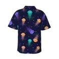 thumbnail image 4 of Xecao Sea Jellyfish print Hawaiian shirt - a stylish short-sleeve button-down for men, perfect for casual beach and tropical outings., 4 of 9