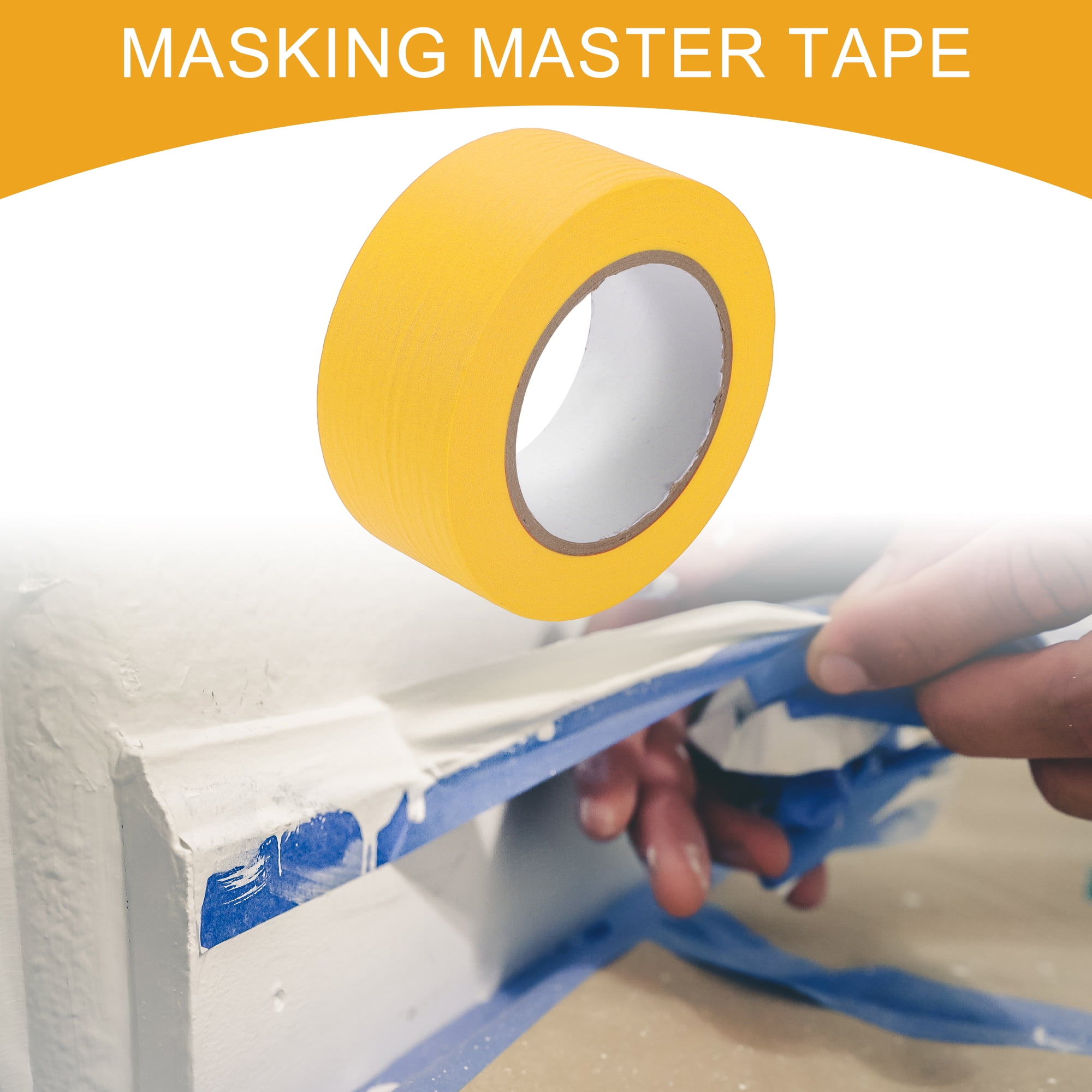 Unique Bargains Universal Painters Tape DIY Car Auto Paint Yellow 2 Inches x 54.7 Yards