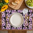 thumbnail image 4 of Purple Floral Placemats Set of 4, Abstract Watercolor Flower Leaf Plant Placemats for Dining Table, Place Mats for Kitchen Tabletop, Waterproof Wipeable Dining Table Mats Set, 4 of 9
