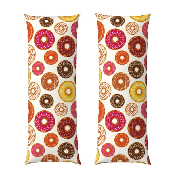 Balery Donut Funda Protectora para Almohada Corporal de Algodón Hipoalergénico con Cierre(55 x 21 pulgadas), Almohadas No Incluidas