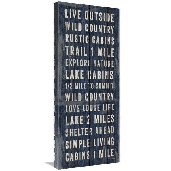 Global Gallery's 'Simple Living Blue Panel I' By Michael Mullan Stretched Canvas Wall Art