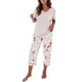 thumbnail image 3 of Lumistal Pajamas Set for Women Summer Pajamas Casual Soft Short Sleeve Tshirt and Crop Pants Matching Sets 2 Piece Pajamas Set Lounge Sets for Women, 3 of 7