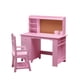 thumbnail image 3 of QinaQin Escritorio infantil con silla, librero, pizarrón de corcho, gabinetes y cajón, mesa de estudio color rosa ideal para niñas y tareas diarias, 3 of 6