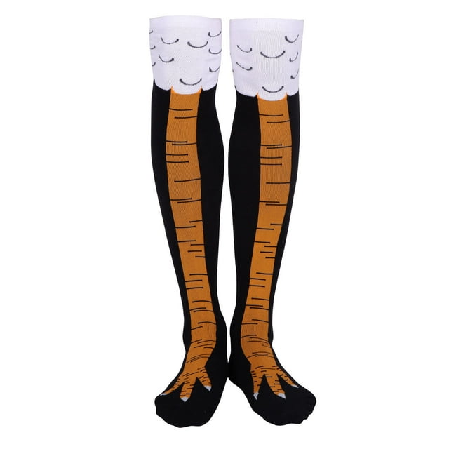 Chaussettes Hautes Imprimé Pied de Poulet Chaud au-Dessus du Genou