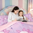 thumbnail image 4 of Manfei Cute Axolotl Twin Comforter Sets,Ocean Amphibian Print Bedding Set,Pink Reversible,2 Pieces,1 Comforter and 1 Pillowcase, 4 of 7
