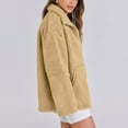 thumbnail image 4 of UYISJ Womens Fleece Jacket Oversized Zip Up Sherpa Coats Casual Coats Winter Fall Outerwear Mock Neck Clothes with Pockets Yellow XXL, 4 of 8