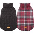 thumbnail image 1 of Chaleco impermeable a prueba de viento Reversible estilo británico a cuadros para perros abrigo de invierno cálido, 1 of 4
