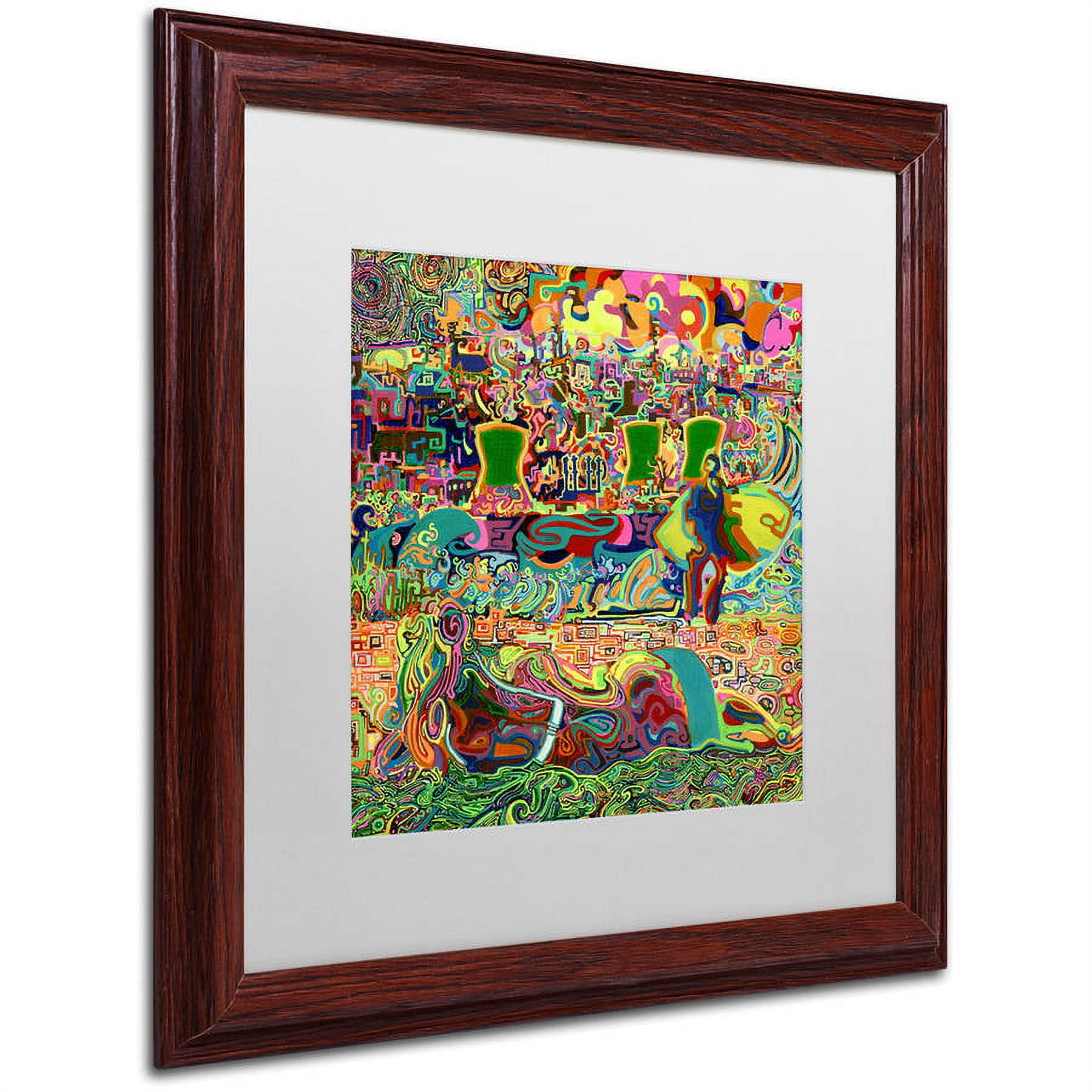 Trademark Fine Art "Fukushima Beach Party" Canvas Art by Josh Byer, White Matte, Wood Frame