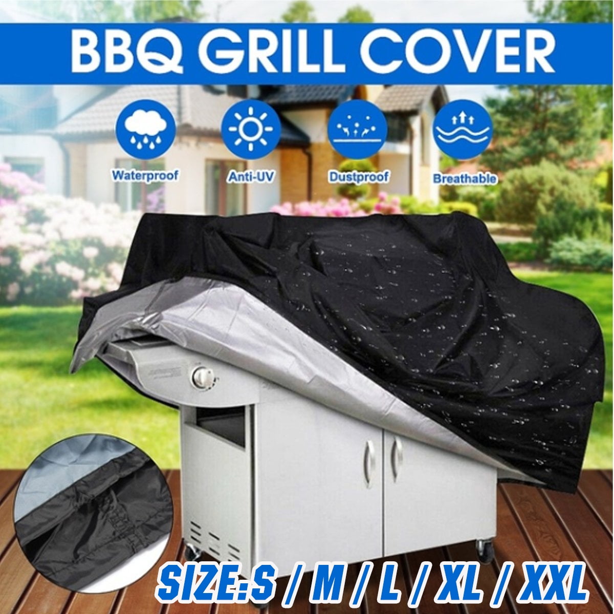 L/ XL/XXL BBQ Cover Waterproof Barbecue Covers Garden Patio Grill Protector CN 