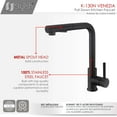 thumbnail image 6 of Stylish Venezia Single Handle Brushed Stainless Steel Pull Down Kitchen Faucet Ht 11" K-130N, 6 of 12