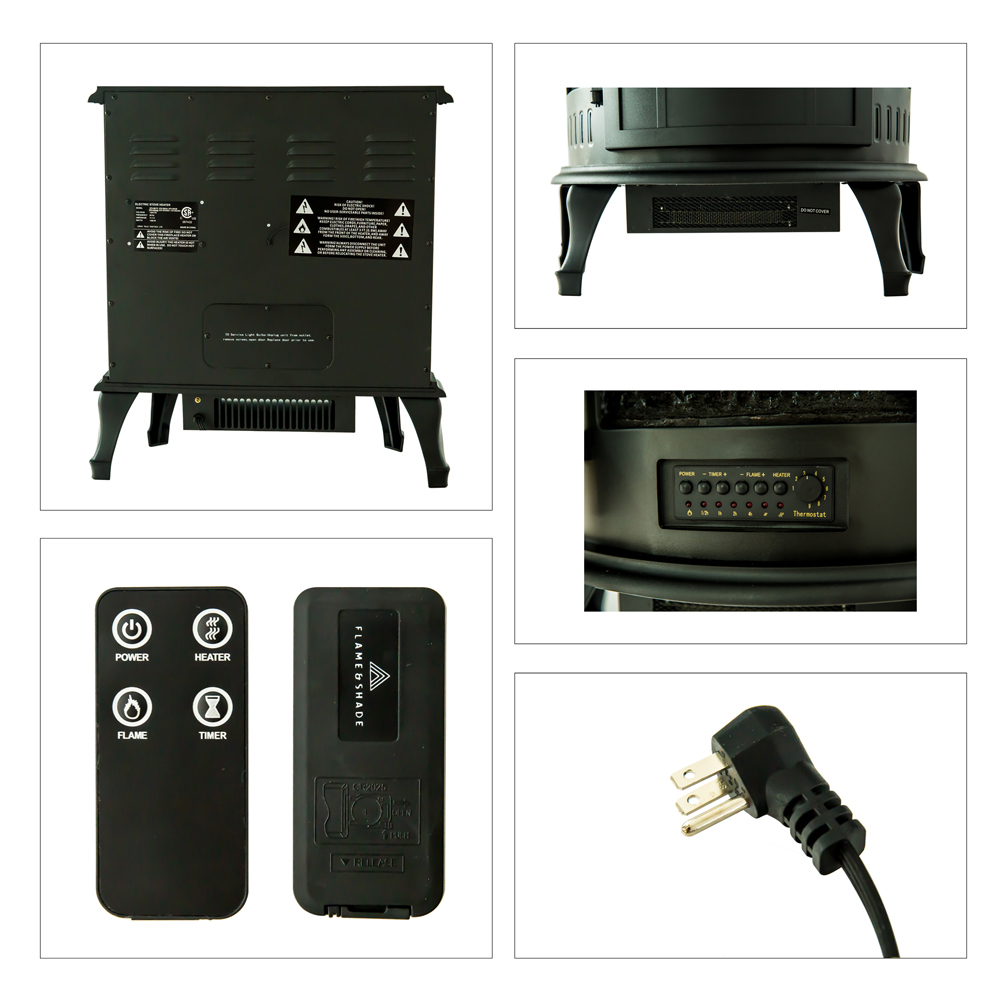 Grand Aspirations 24 5200 BTU 1500 Watt Infrared Electric Freestanding  Fireplace with Remote (Mesh Black) - Walmart.com