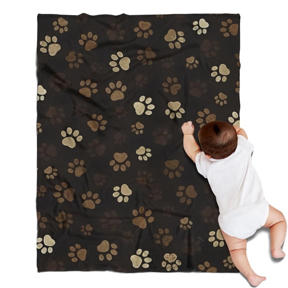 Paw Print Blanket,Comfortable Soft Flannel Throw Blanket,All Season,Warm Lightweight Blankets for Sofa Bed Couch Living Room Chair,30"x40"