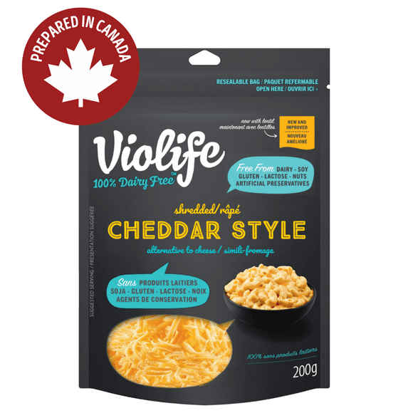 Violife Dairy Free Cheddar Style Shreds 200g, VIOLIFE VEGAN CHEDDAR SHRD 200g