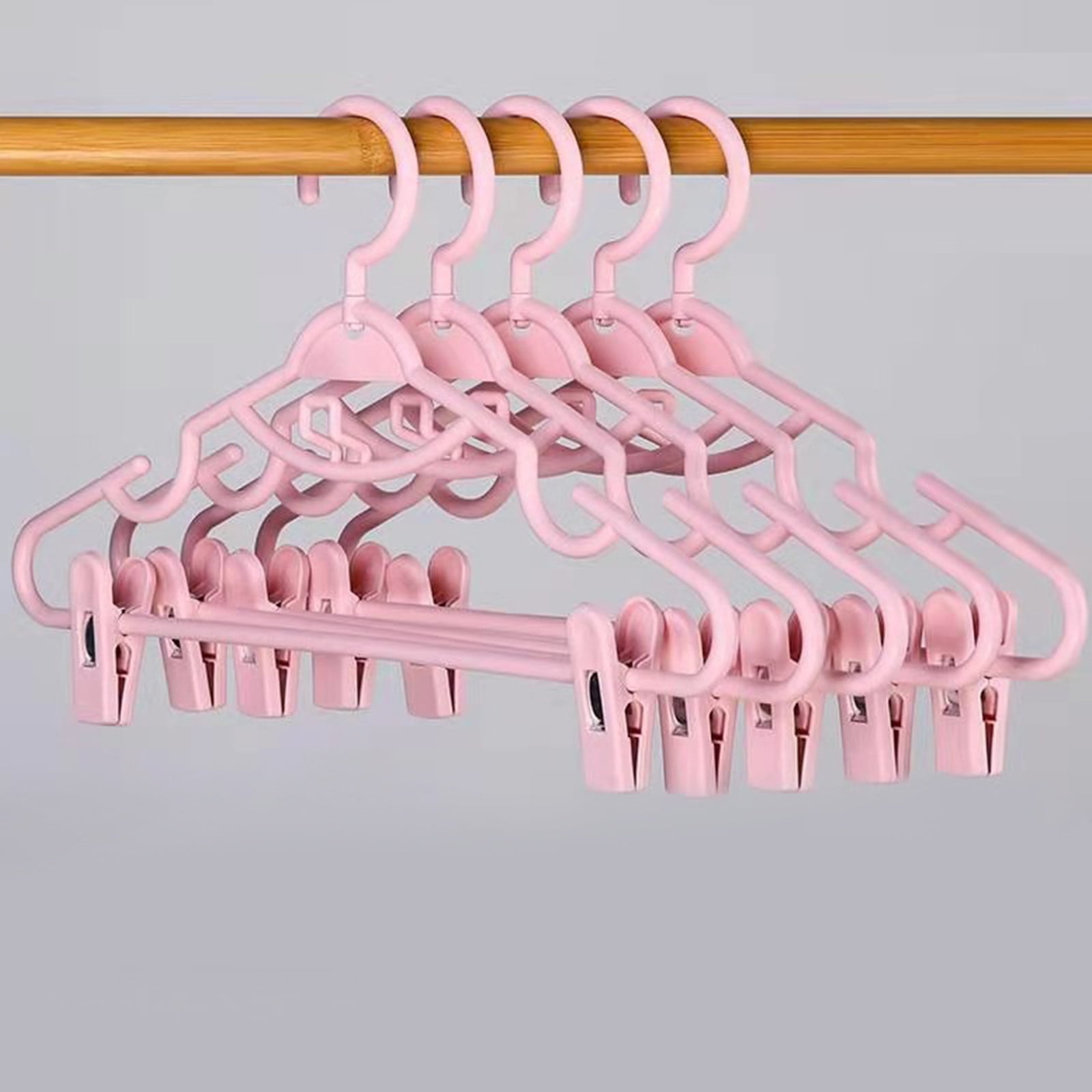 witspace 5 Pcs Household Clothes Hanger with Clip Hanging Skirt Clip Hanging Clothes Hanger Clothes Support Clothes Rack Heavy Duty Hanger Perfect for Cloth, Underwear, Pants, Shirts and Sweaters