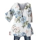 thumbnail image 1 of Reino Unido mujeres blusa larga camiseta damas estampado floral túnica tops casual camiseta más sizewhite2xl, 1 of 3