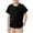 Black, variant on Boys Shirts Unisex Kid's Girls Basic Short Sleeve Solid Color Pocket Crew Neck Boys Clothes