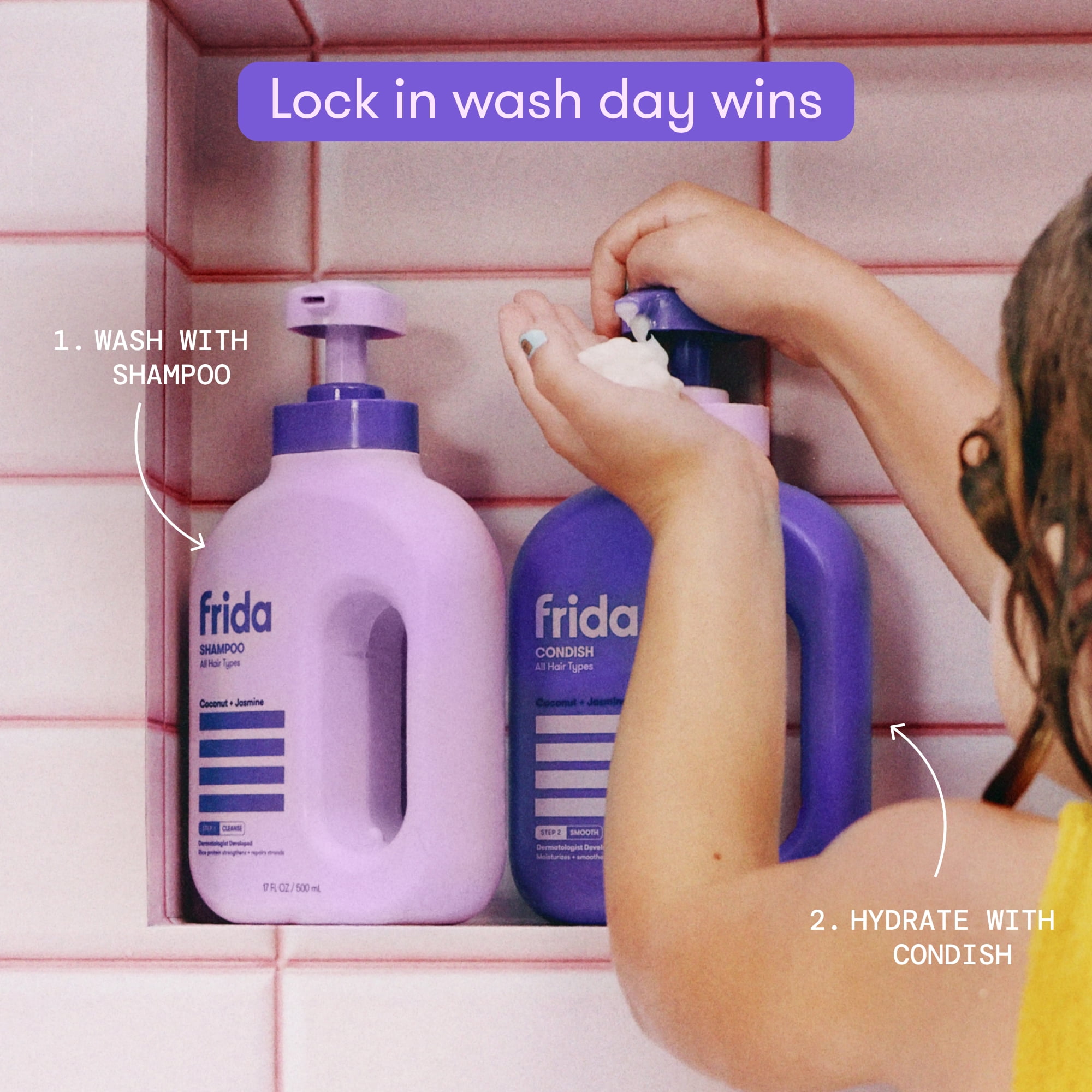 Frida for Kids All Hair Types Kids Shampoo, Hydrating Coconut & Jasmine, 17 oz