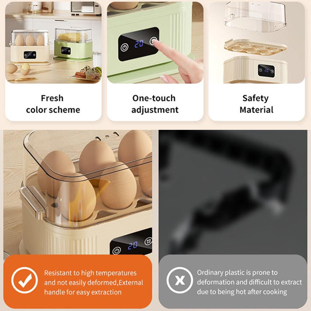 Multi-Functional Electric Egg Boiler, Rapid Hard Boiled Egg Maker for Student Dorms & Home Kitchen, Small Breakfast Steamer for Eggs, Fish & Vegetables, Mint Green Portable Food Steamer with Auto-Off