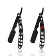 thumbnail image 2 of Navaja de afeitar manual plegable vintage para hombre, cuchillo para trinchar y peinar el cabello, cuchillo de afeitar con mango hueco personalizado, 2 of 5