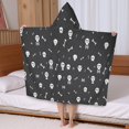 thumbnail image 5 of Halloween Skull and Bone Pattern Hooded Bath Towel，50"x30" for Ages 3 To 12 Kids, Quick Dry Lightweight Soft Microfiber Hood Beach Towel Cover Up for Kids, 5 of 7