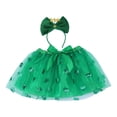 thumbnail image 3 of CPNG St. Patrick's Day Costume Set Green Tulle Skirt & Glitter Bow Headband Set - Party Costume, Dance Performance Outfit(Purple,5-7 Years), 3 of 4