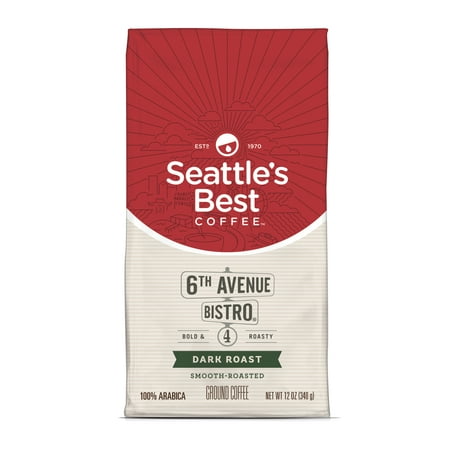 Seattle's Best Coffee 6th Avenue Bistro (Previously Signature Blend No. 4) Dark Roast Ground Coffee, 12-Ounce Bag