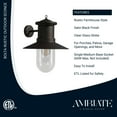 thumbnail image 3 of Ambiate Bolta Rustic Farmhouse Style Wall Sconce, Outdoor Use, Medium Base (E26) Socket, Black Finish, Clear Glass Shade, For Porches, Patios, Garage Openings, Commercial or Residential, ETL Listed, 3 of 5