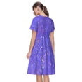 thumbnail image 2 of Bixox Robe d'Été à Manches Courtes pour Femmes Robe Ample Longueur Genou avec Poches-Pailleté Violet, 2 of 7