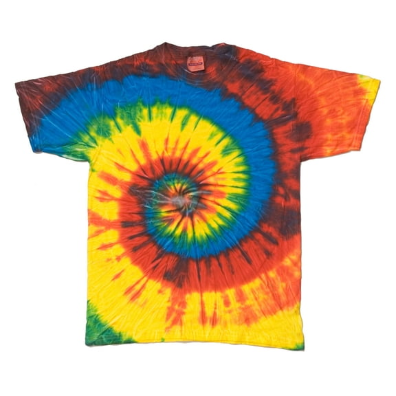 Tie Dyes Men's Tie Dyed Performance Short Sleeve T-shirt H1000 Spiral-Rasta Blue-Large