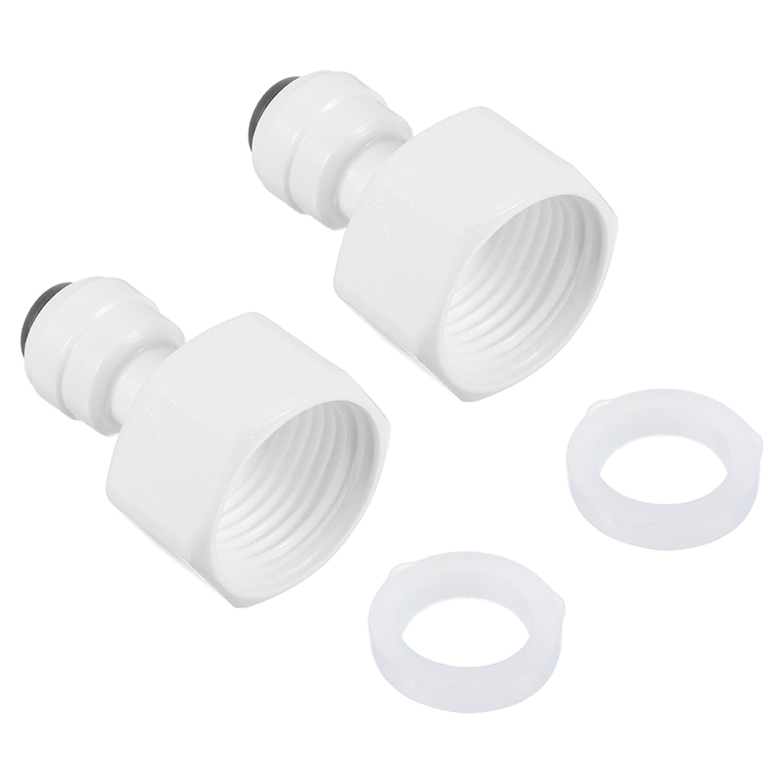 Uxcell 1/4" Tube to 1/2NPT Female Push to Connect Fittings, 2 Pack Straight White