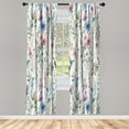 thumbnail image 2 of Ambesonne Birds and Nature Curtains 2 Panel Set, Cottagecore Wings, Pair of - 28" x 63", White Laurel Green Lilac, 2 of 4