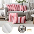 thumbnail image 5 of Red Pink Stripe Outdoor Pillow Covers 24x24 Set of 2,Waterproof Patio Throw Pillowcase Protectors,Geometric White Vertical Striped Decorative Pillow Shams Cushion Covers for Seat Bed Couch Sofa, 5 of 8