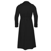 Miluxas Mens Winter Fashion Easy Solid Color Warm Lapel Coat Business Casual Coat Black XL(XL)