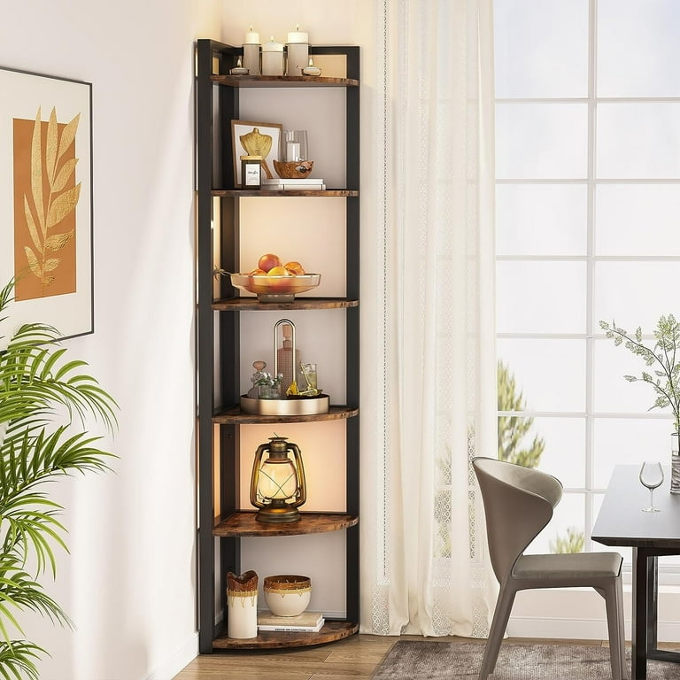 Corner bookshelf rustic discount