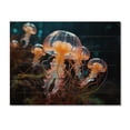 thumbnail image 3 of Designart "The Ocean s Glow Illuminated by Jellyfish II" Animals Print on Natural Pine Wood, 3 of 5