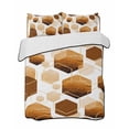 thumbnail image 2 of Orange Marble Twin Size Down Alternative Comforter, Lightweight Comforter Quilt Bedding Set with Pillow Shams Gold White Geometric Hexagon Modern All Seasons Bed Comforter Duvet Insert 68"x86", 2 of 7