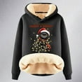 thumbnail image 4 of Women's Christmas Hoodies Thick Cat Print Long Sleeve Hooded Sweatshirts Xmas Holiday Cute Long Sleeve Loose Pullover Tops Winter Y2k Clothes, 4 of 4