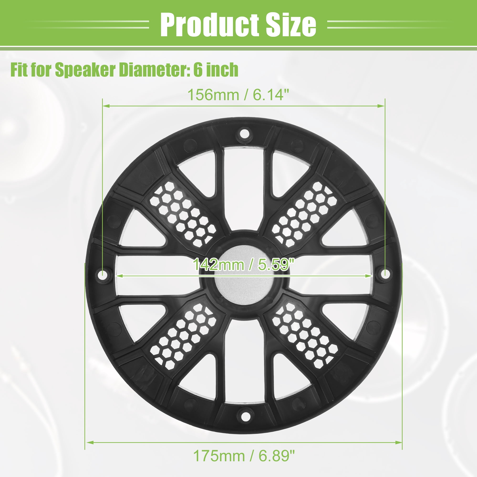 Unique Bargains Universal Car Speaker Grills Cover with Mounting Screws ABS 6"